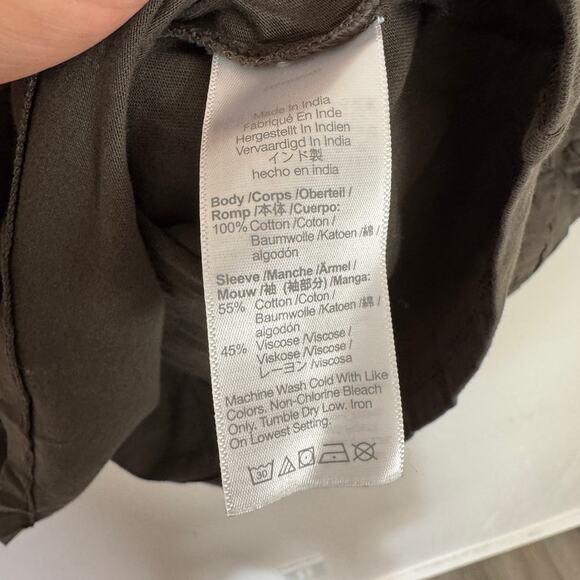 Madewell Puff-Sleeve Drop-Shoulder Knit Top WMNS S Gray Jersey Knit Long Sleeve - Picture 7 of 8